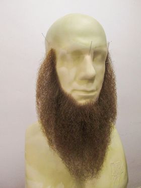 Barba larga y castaña con patillas sobre un busto verde claro